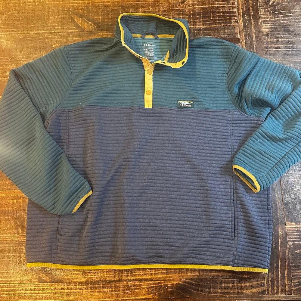 Men's L.L. Bean PullOver Sweatshirt sz XXL Airlight Knit Pullover Colorblock